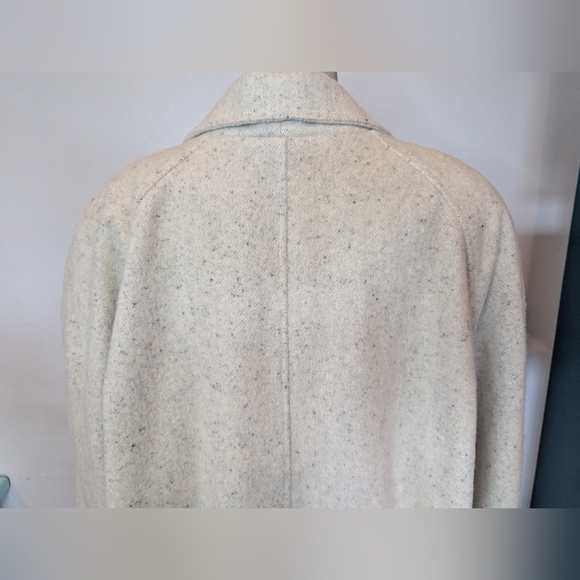 Vintage 80s Jonathan Christopher Full Length Ivory  Wool Trench Coat Over Size - Picture 9 of 16